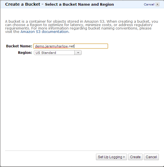 Create an Amazon S3 Bucket